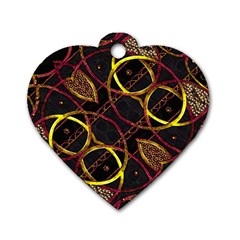 Luxury Futuristic Ornament Dog Tag Heart (two Sided) by dflcprints