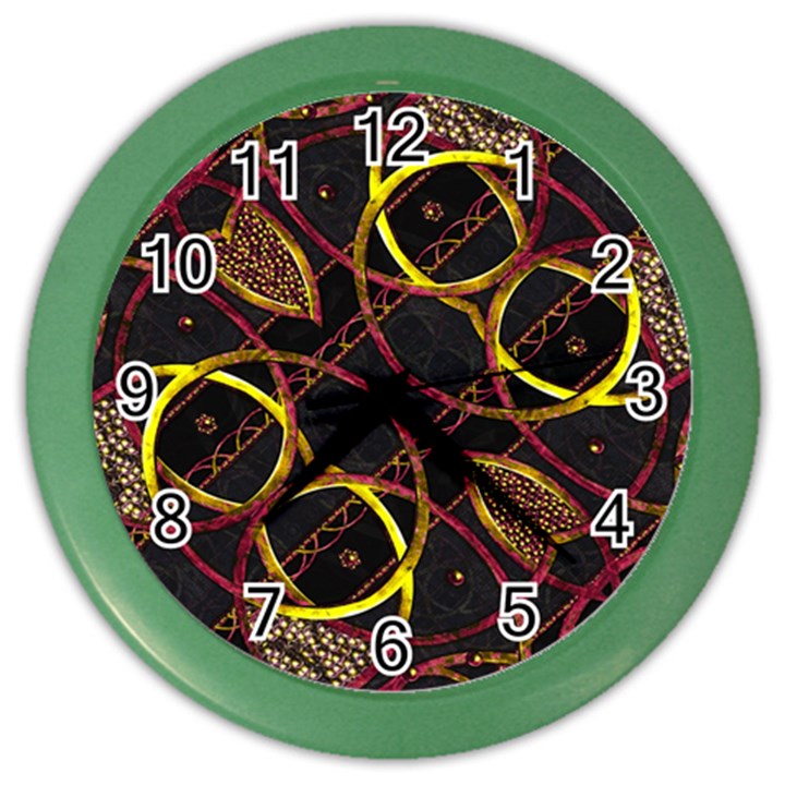 Luxury Futuristic Ornament Wall Clock (Color)