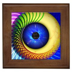 Eerie Psychedelic Eye Framed Ceramic Tile