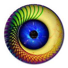 Eerie Psychedelic Eye 8  Mouse Pad (round)