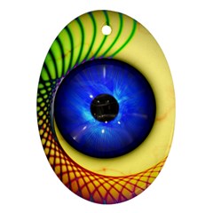 Eerie Psychedelic Eye Oval Ornament by StuffOrSomething