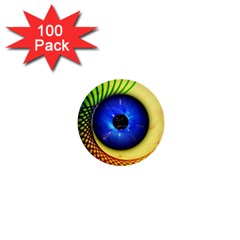 Eerie Psychedelic Eye 1  Mini Button (100 Pack)