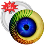 Eerie Psychedelic Eye 3  Button (10 pack) Front