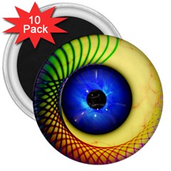 Eerie Psychedelic Eye 3  Button Magnet (10 Pack)