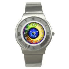 Eerie Psychedelic Eye Stainless Steel Watch (slim)