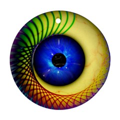 Eerie Psychedelic Eye Round Ornament (two Sides)