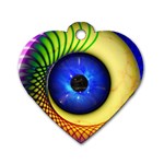 Eerie Psychedelic Eye Dog Tag Heart (Two Sided) Front