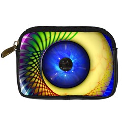 Eerie Psychedelic Eye Digital Camera Leather Case