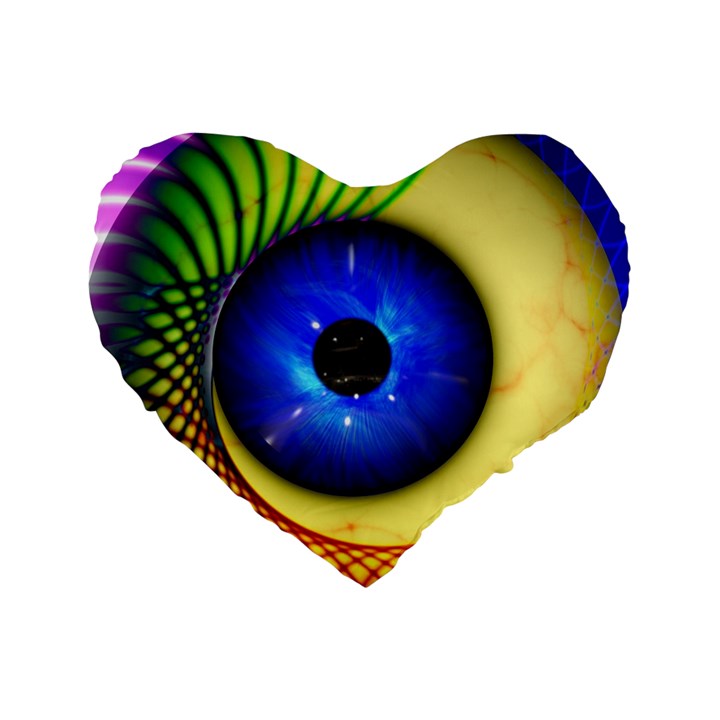 Eerie Psychedelic Eye 16  Premium Heart Shape Cushion 