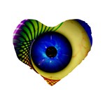 Eerie Psychedelic Eye 16  Premium Heart Shape Cushion  Back