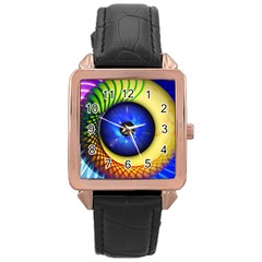 Eerie Psychedelic Eye Rose Gold Leather Watch  by StuffOrSomething