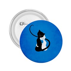 Blue White And Black Cats In Love 2 25  Button by CreaturesStore