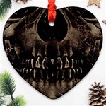 Skull Poster Background Heart Ornament Front