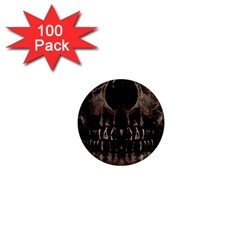 Skull Poster Background 1  Mini Button Magnet (100 pack)