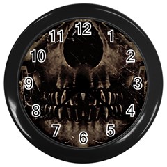 Skull Poster Background Wall Clock (black) by dflcprints