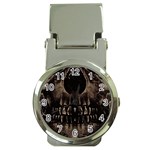 Skull Poster Background Money Clip with Watch Front