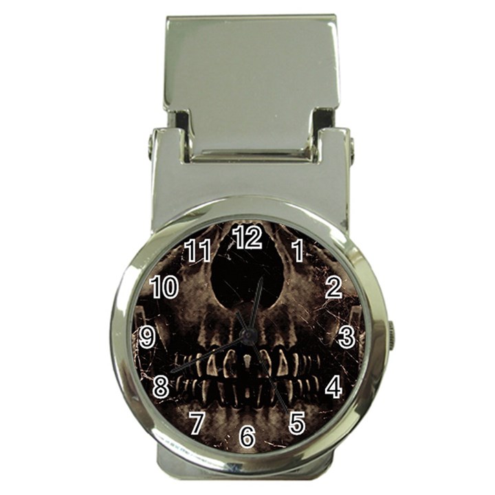 Skull Poster Background Money Clip with Watch