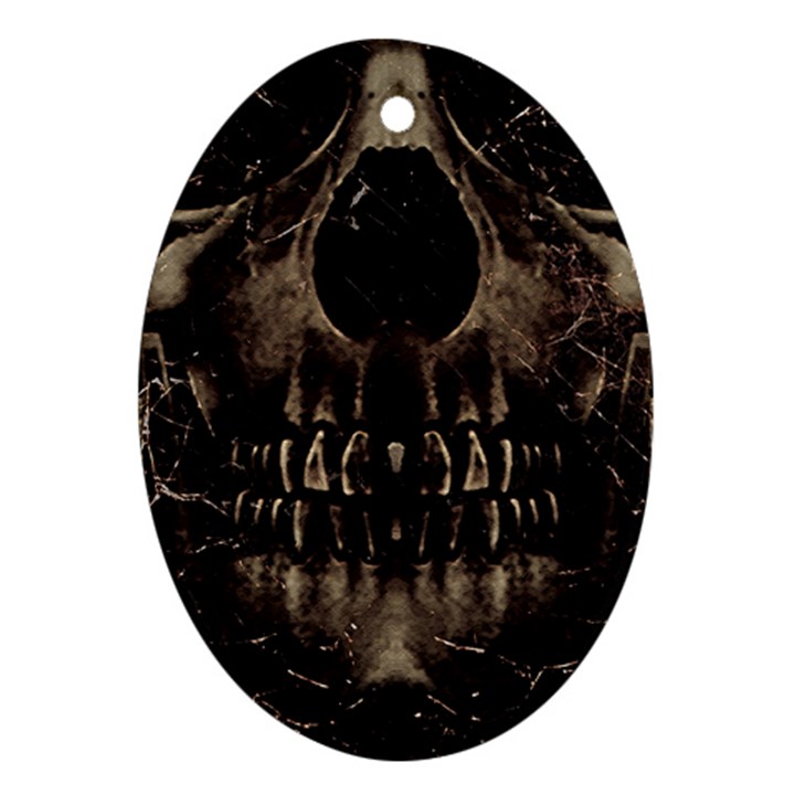 Skull Poster Background Oval Ornament (Two Sides)