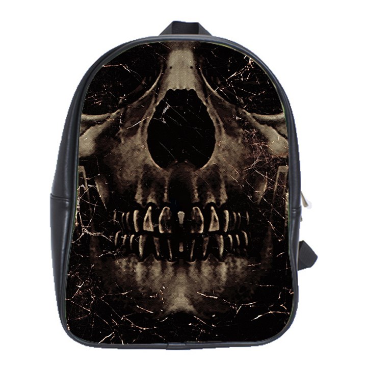 Skull Poster Background School Bag (Large)