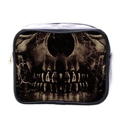 Skull Poster Background Mini Travel Toiletry Bag (one Side) by dflcprints