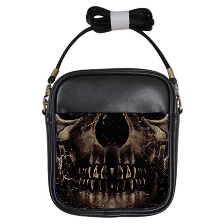 Skull Poster Background Girl s Sling Bag