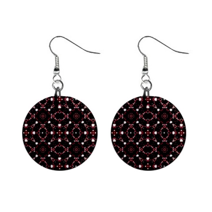 Futuristic Dark Pattern Mini Button Earrings