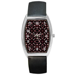 Futuristic Dark Pattern Tonneau Leather Watch by dflcprints