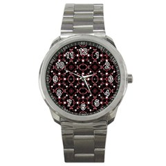 Futuristic Dark Pattern Sport Metal Watch