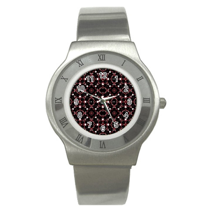 Futuristic Dark Pattern Stainless Steel Watch (Slim)