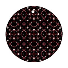 Futuristic Dark Pattern Round Ornament (two Sides) by dflcprints