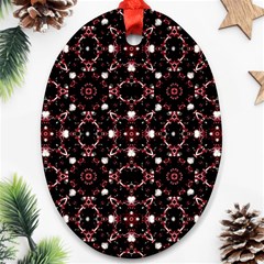 Futuristic Dark Pattern Oval Ornament (two Sides) by dflcprints