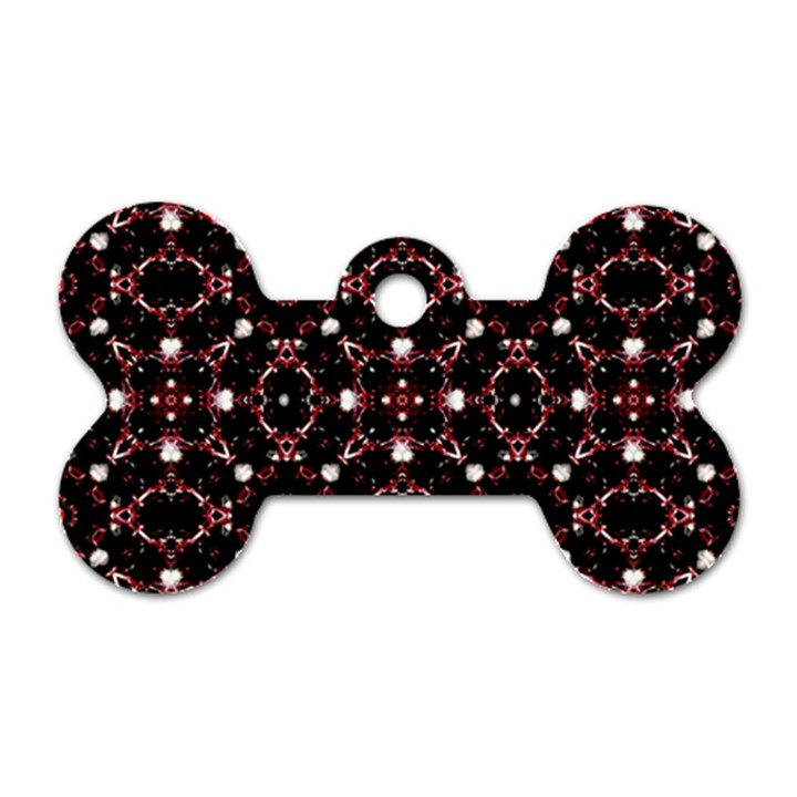 Futuristic Dark Pattern Dog Tag Bone (Two Sided)