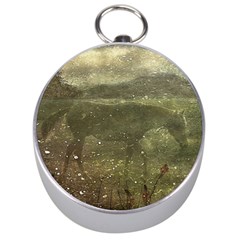 Flora And Fauna Dreamy Collage Silver Compass by dflcprints