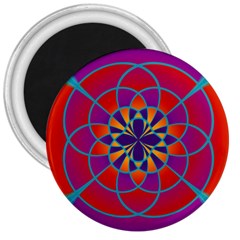 Mandala 3  Button Magnet