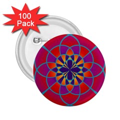 Mandala 2 25  Button (100 Pack)