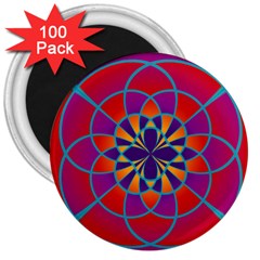 Mandala 3  Button Magnet (100 Pack)