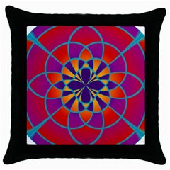 Mandala Black Throw Pillow Case