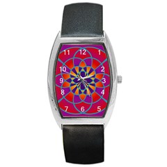 Mandala Tonneau Leather Watch