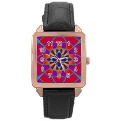 Mandala Rose Gold Leather Watch 