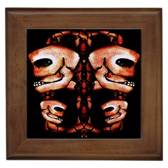 Skull Motif Ornament Framed Ceramic Tile by dflcprints