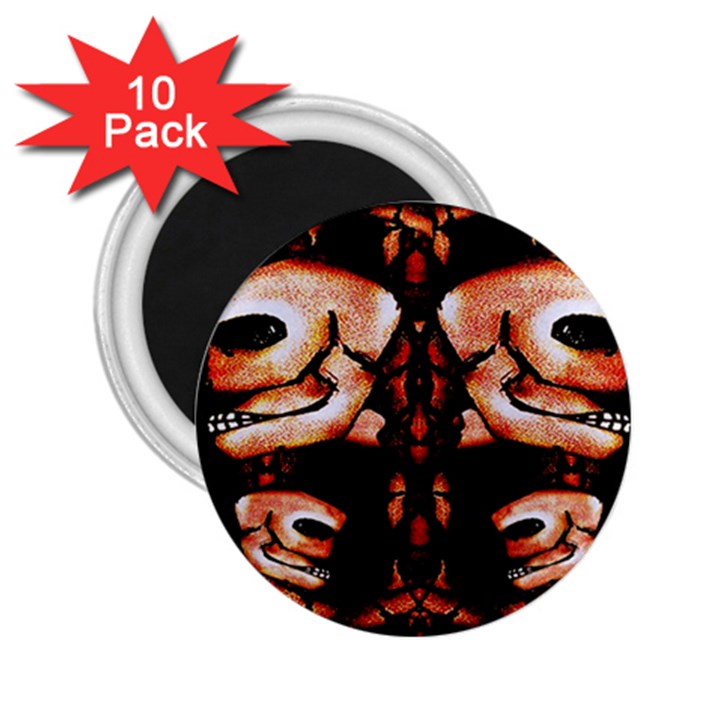 Skull Motif Ornament 2.25  Button Magnet (10 pack)