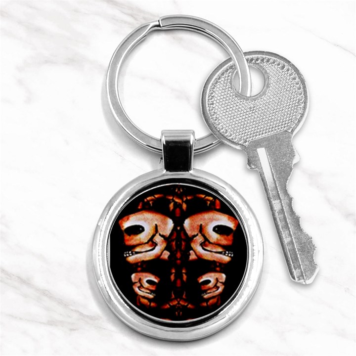 Skull Motif Ornament Key Chain (Round)