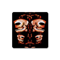 Skull Motif Ornament Magnet (square)