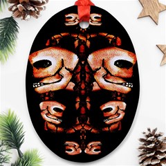 Skull Motif Ornament Oval Ornament (two Sides) by dflcprints