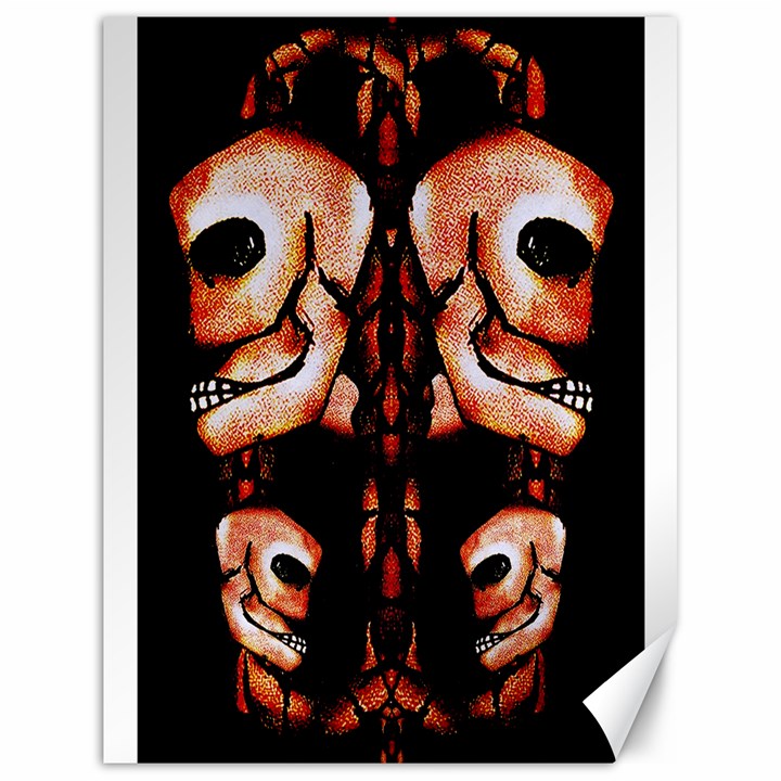 Skull Motif Ornament Canvas 18  x 24  (Unframed)