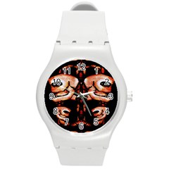 Skull Motif Ornament Plastic Sport Watch (medium) by dflcprints