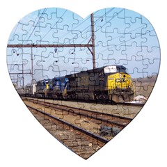 The Circus Train Jigsaw Puzzle (heart) by railroadartandhistory