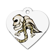 Angel Skull Dog Tag Heart (one Sided) 