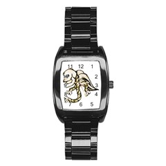 Angel Skull Stainless Steel Barrel Watch by dflcprints