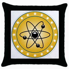 Atom Symbol Black Throw Pillow Case by StuffOrSomething